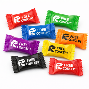 Danske Logo Bolsjer i Flowpack papir